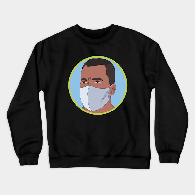 A Man Wearing a Mask Crewneck Sweatshirt by DiegoCarvalho